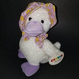 NEW Chosun White Duck Plush Purple Yellow Hat Bonnet Stuffed Animal Toy Easter